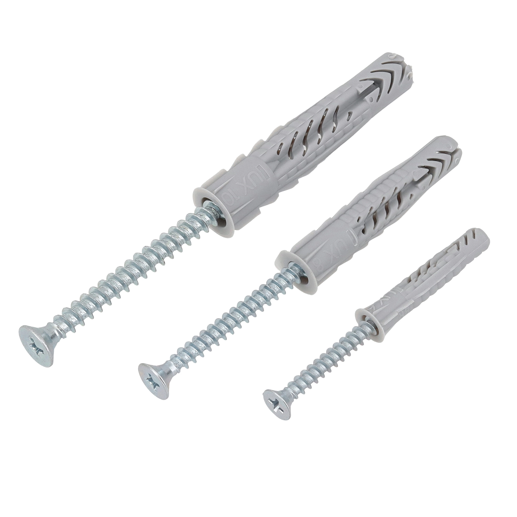 Kit Bucha e Parafuso Nylon Universal Tamanhos Diversos UX 25 unidades