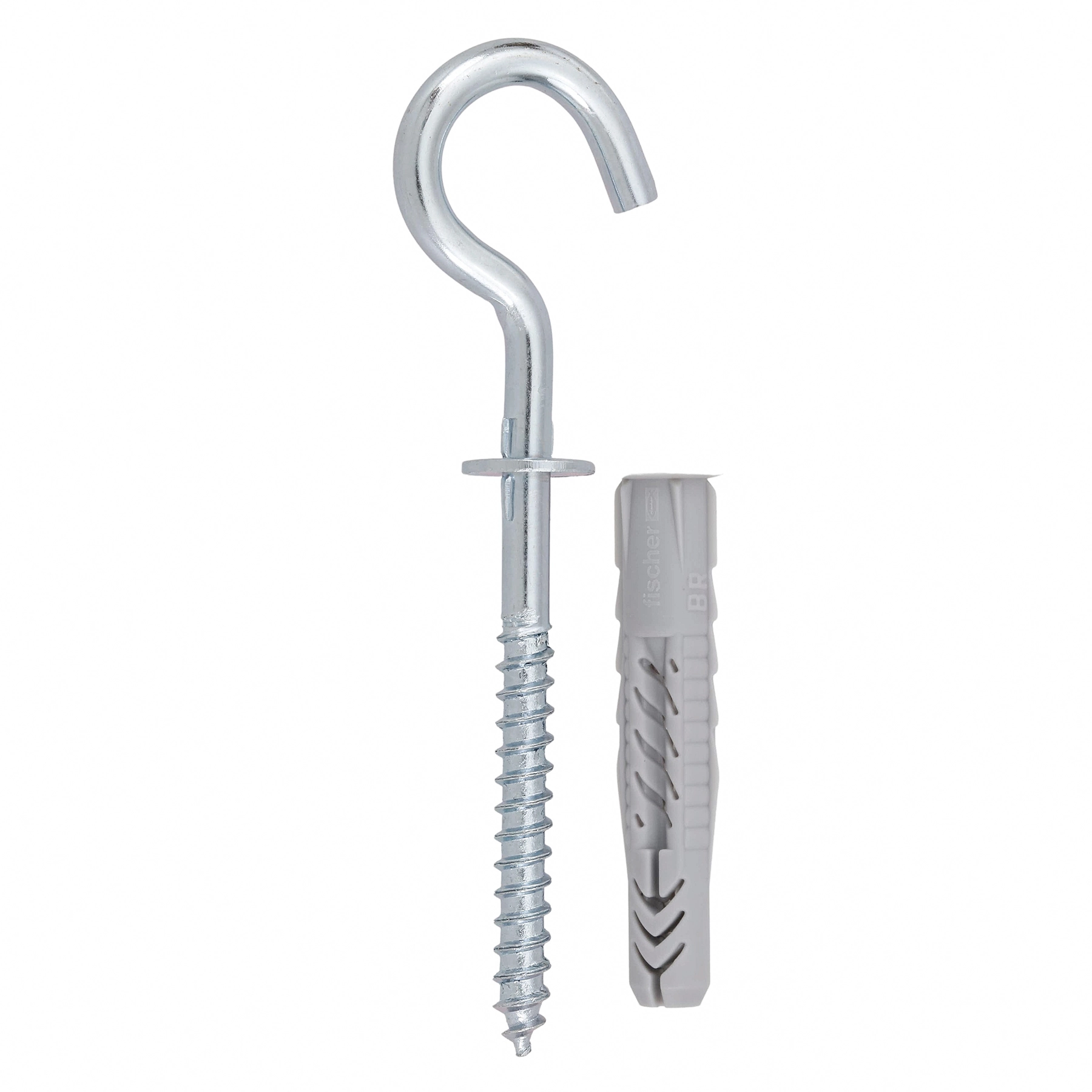 Bucha Nylon 8mm Alvenaria UX com Parafuso Gancho 2 peças Fischer