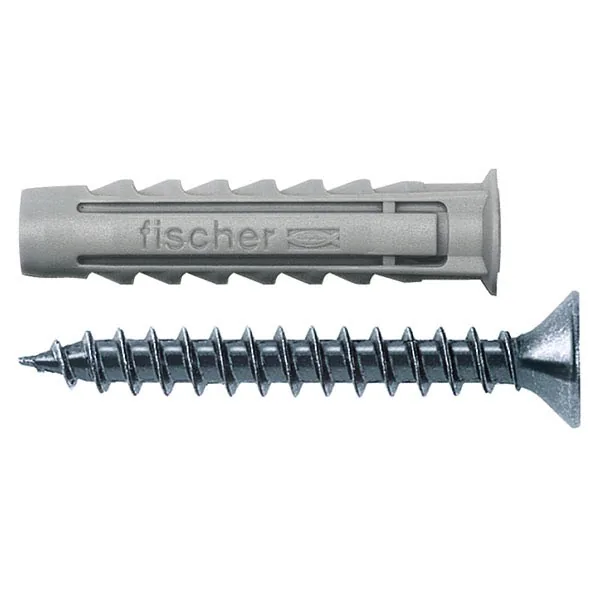 Bucha Nylon 8mm Alvenaria SX com Parafuso 5 peças Fischer