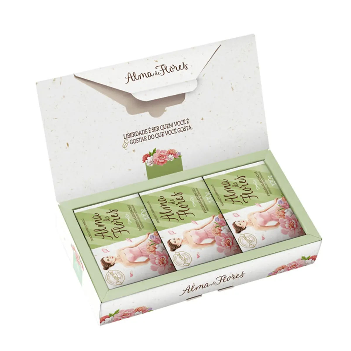 Pack Sabonete Barra Finíssimas Essências Alma De Flores Caixa 130g Cada 3 Unidades