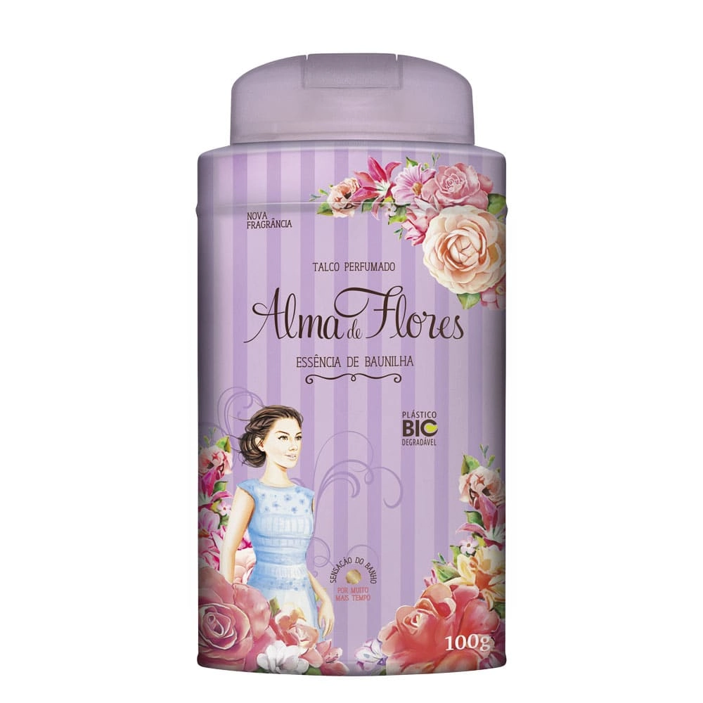 Talco Alma De Flores 100gr Baunilha