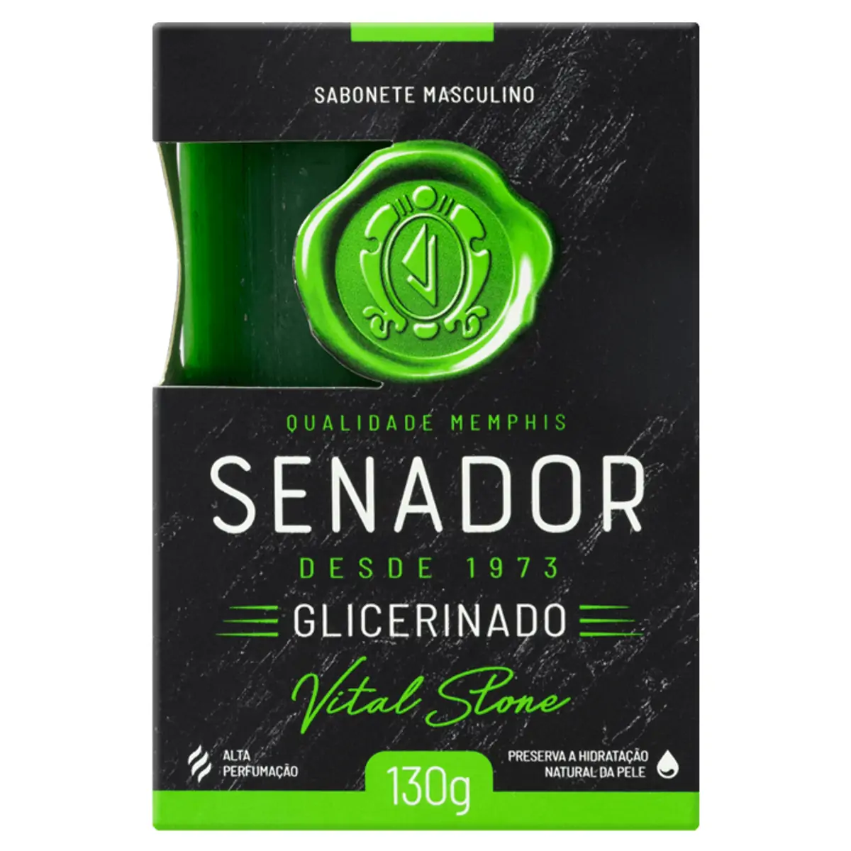 Sabonete Barra Glicerinado Senador Vital Stone Caixa 130g