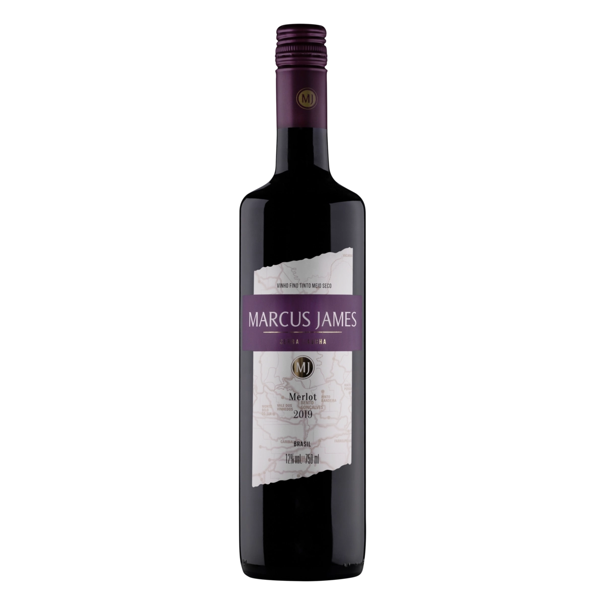 Vinho Brasileiro Tinto Merlot MARCUS JAMES Garrafa 750ml
