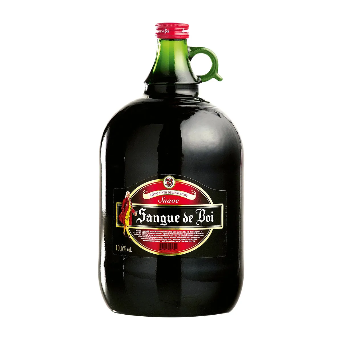 Vinho Brasileiro Tinto de Mesa Suave SANGUE DE BOI Garrafão 4 Litros