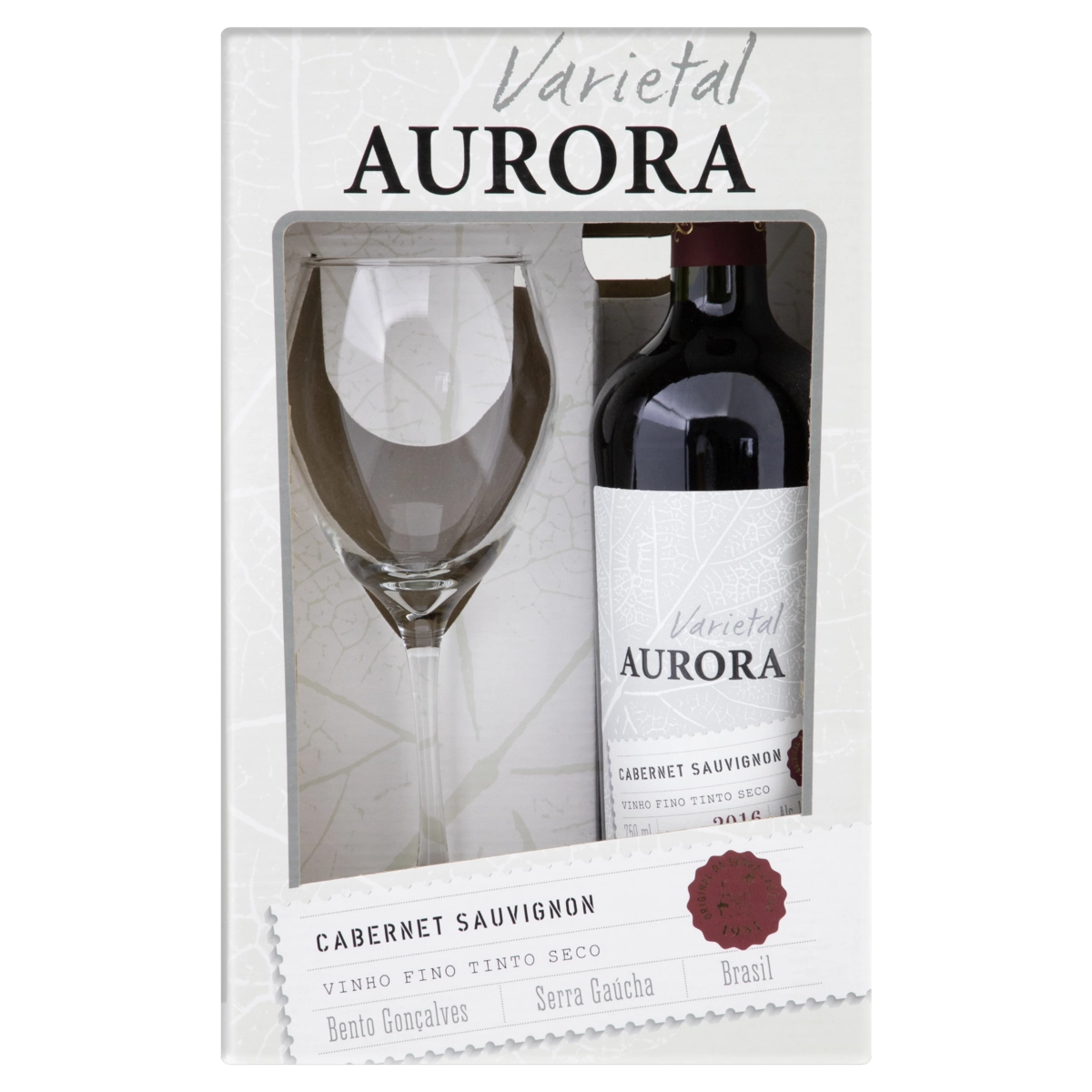 Kit Taça Vinho Brasileiro Tinto Seco Aurora Cabernet Sauvignon Serra Gaúcha Garrafa 750ml