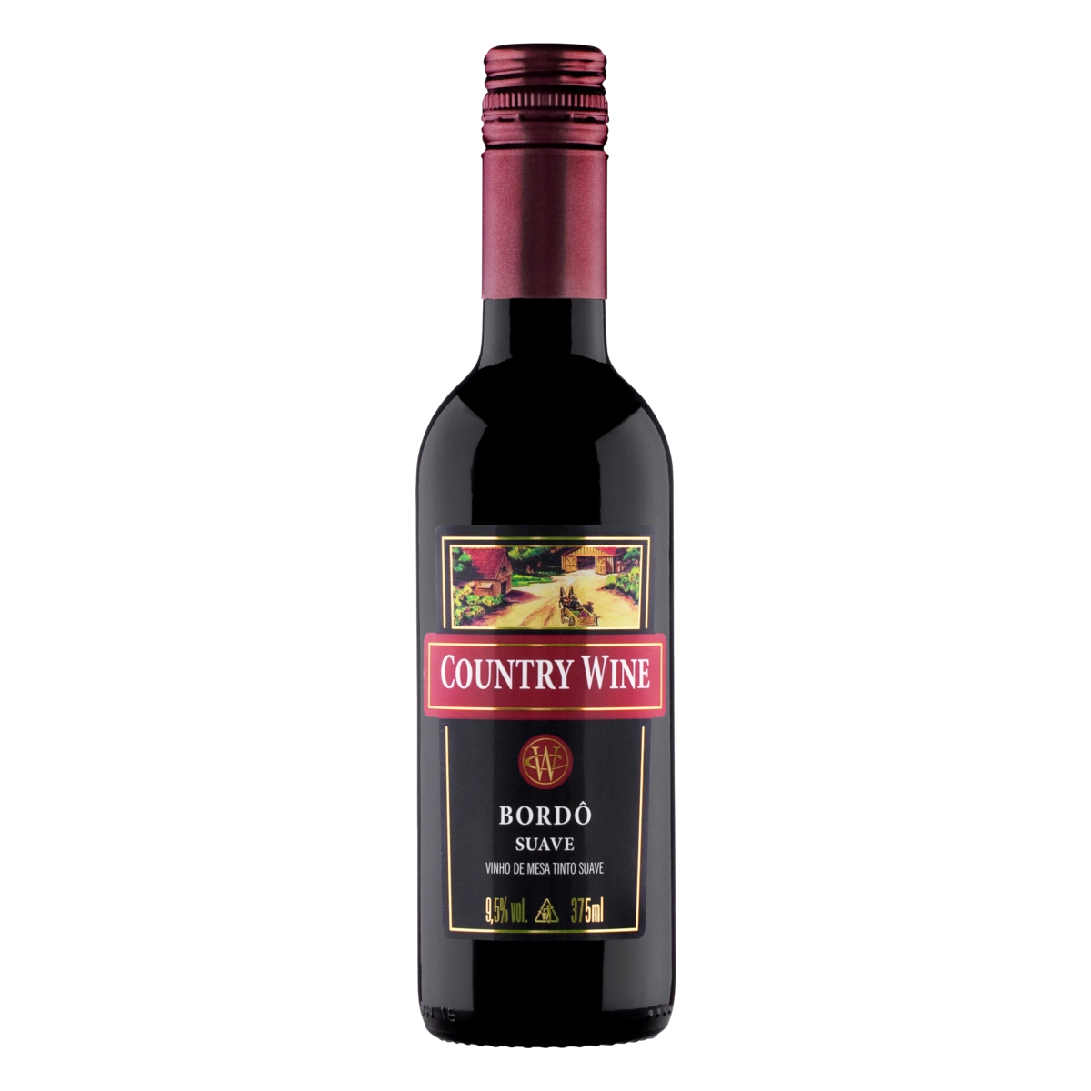 Vinho Brasileiro Tinto Suave Country Wine Bordô Serra Gaúcha Garrafa 375ml