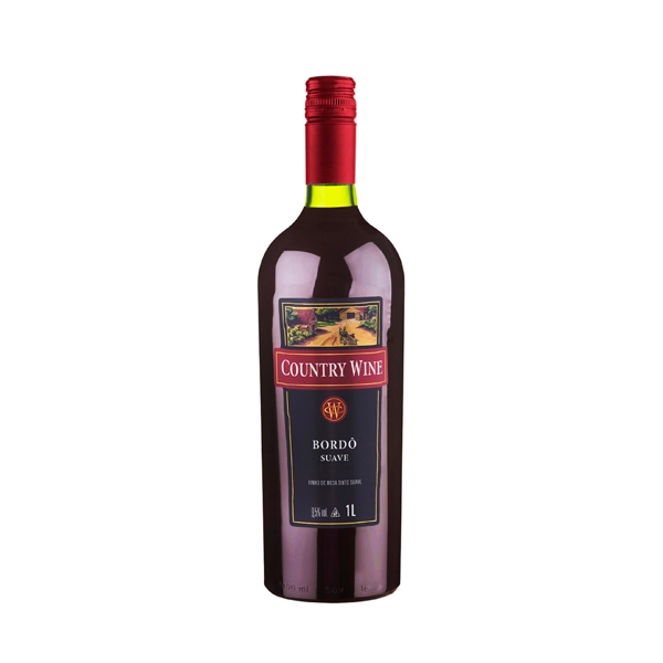 Vinho Nacional Tinto Country Wine Bordô SUAVE Garrafa 750ml