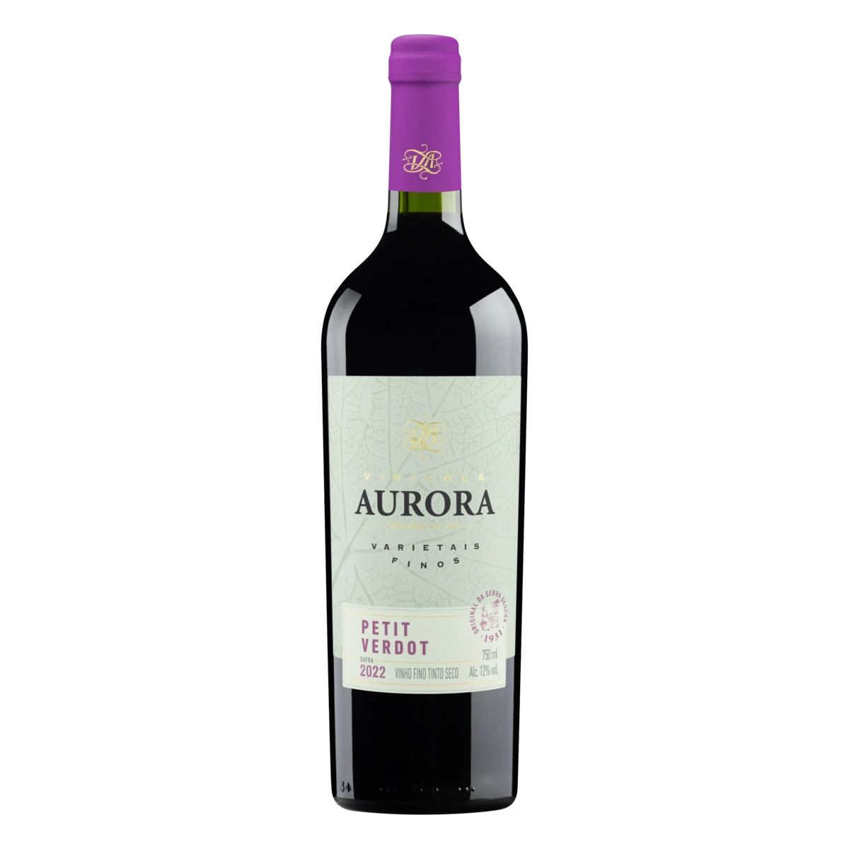 Vinho Brasileiro Tinto Seco Aurora Petit Verdot Serra Gaúcha Garrafa 750ml