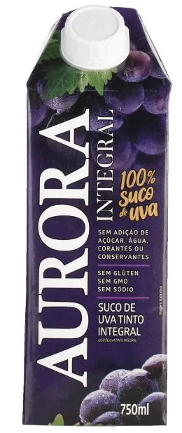 Suco Integral Tp 750ml Aurora Uva Tinto