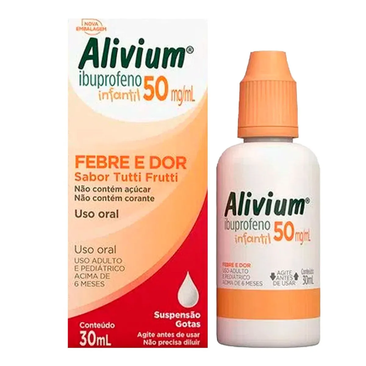 Alivium Infantil Tutti Frutti 50mg/ml Mantecorp Farmasa Caixa 30ml Suspensão Gotas