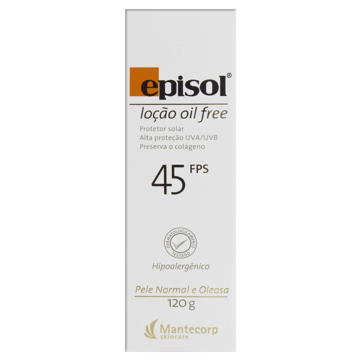 Protetor Solar Loção Fps 45 Mantecorp Skincare Episol Caixa 120g