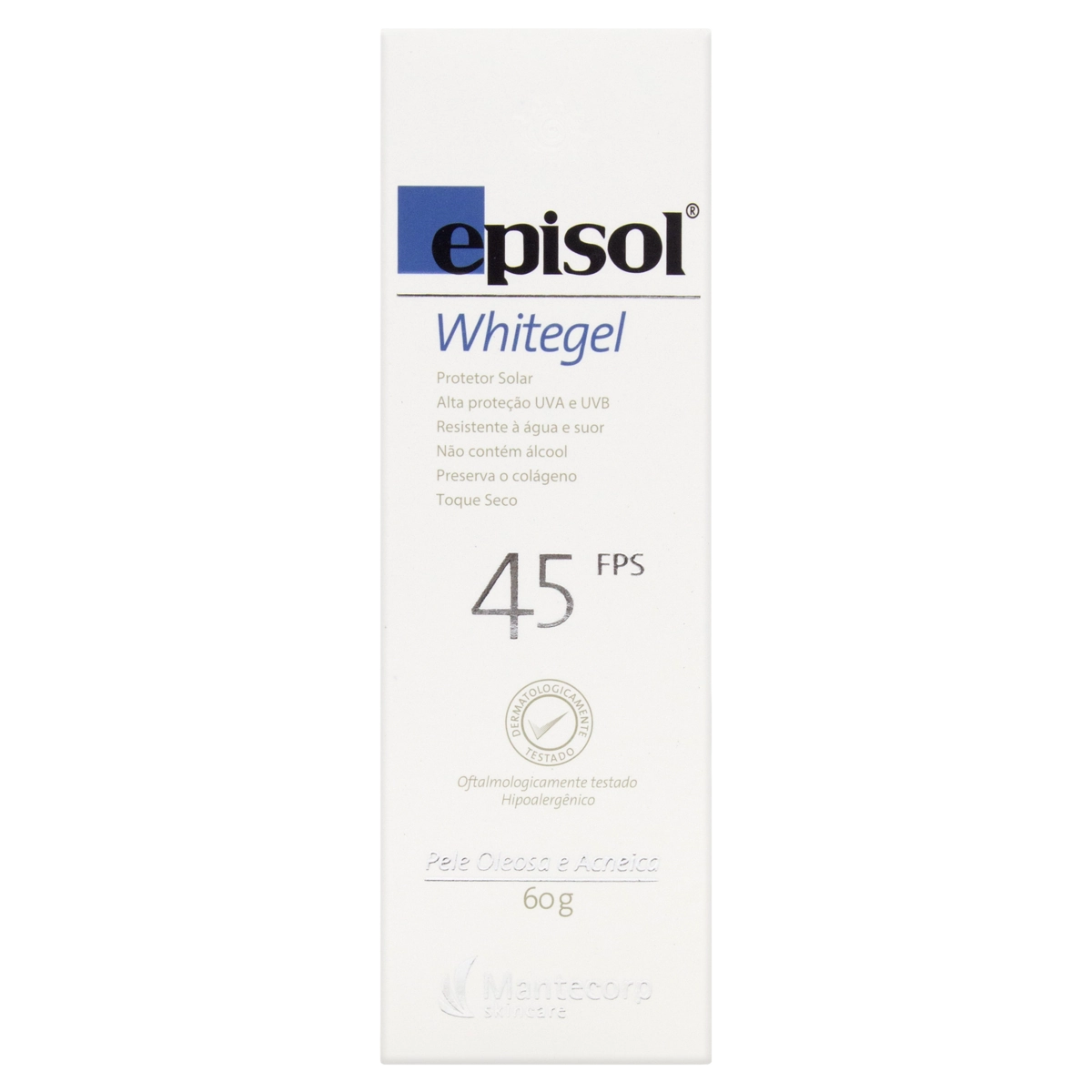 Protetor Solar Whitegel Fps 45 Mantecorp Skincare Episol Caixa 60g