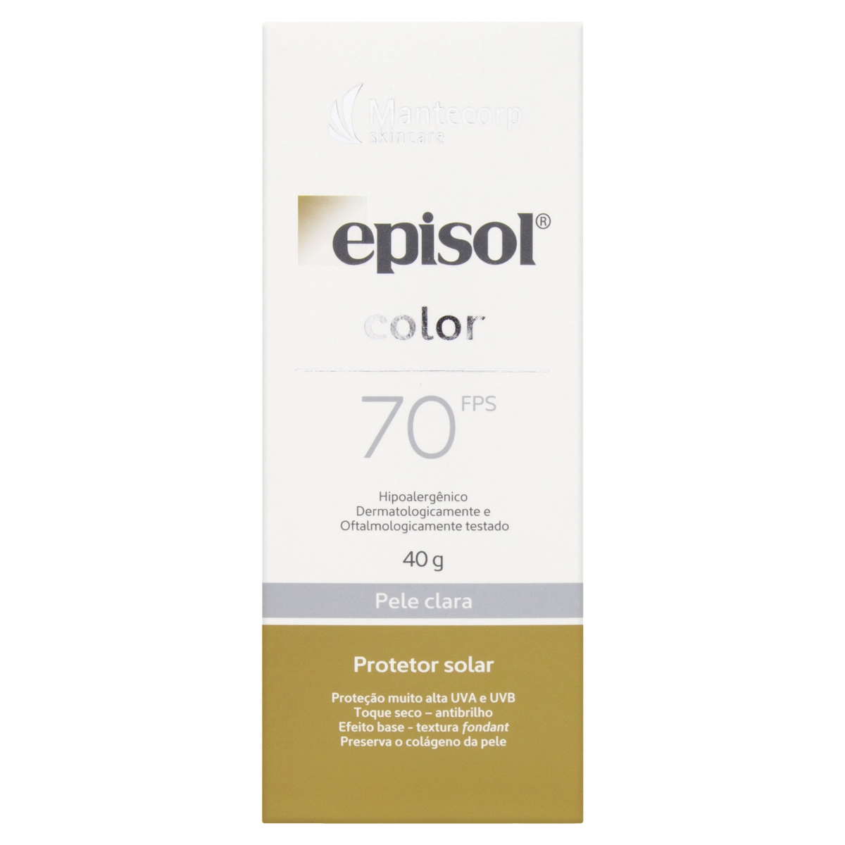 Episol Color Pele Clara FPS 70 Protetor Solar 40g