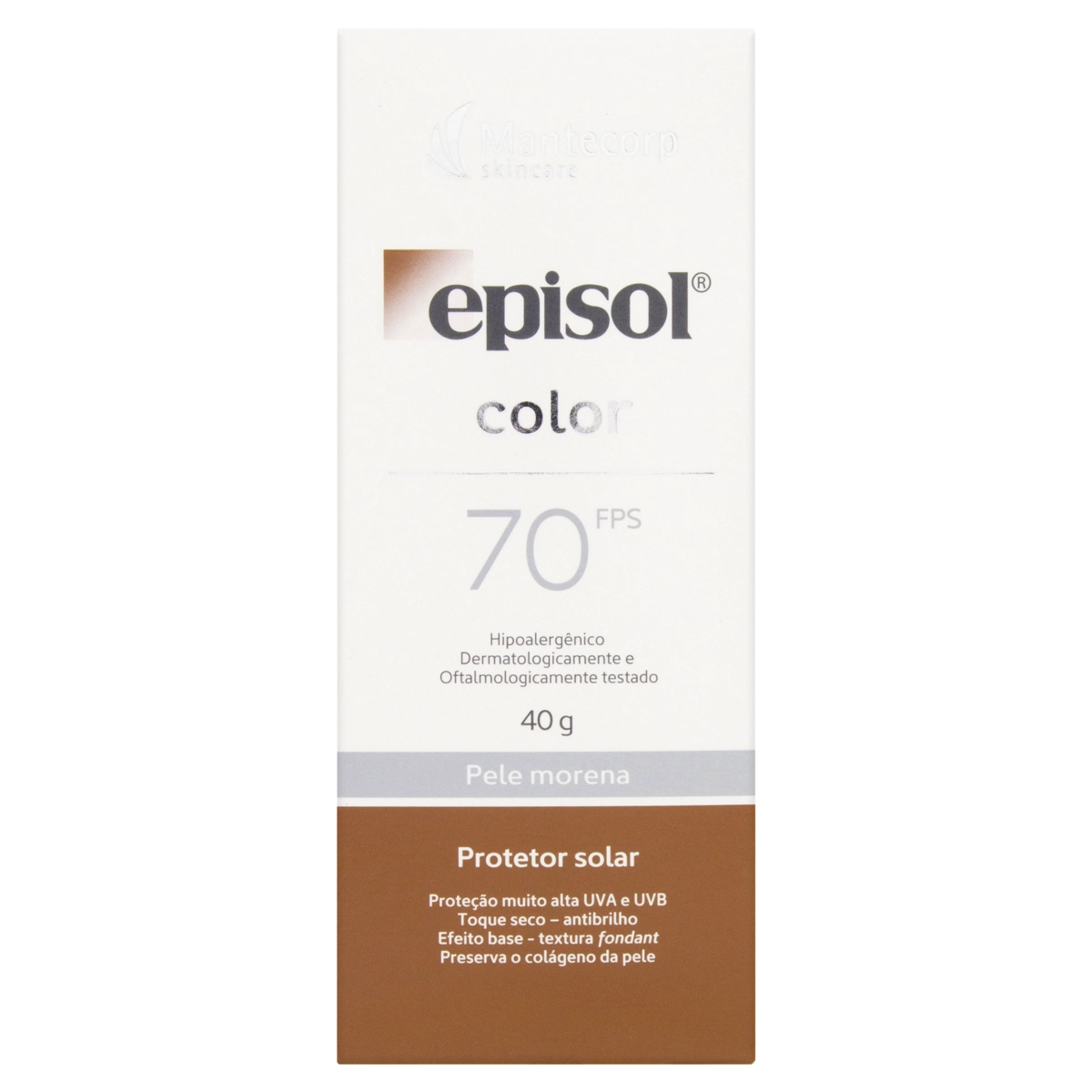 Protetor Solar Episol Color FPS 70 Facial Pele Morena 40g