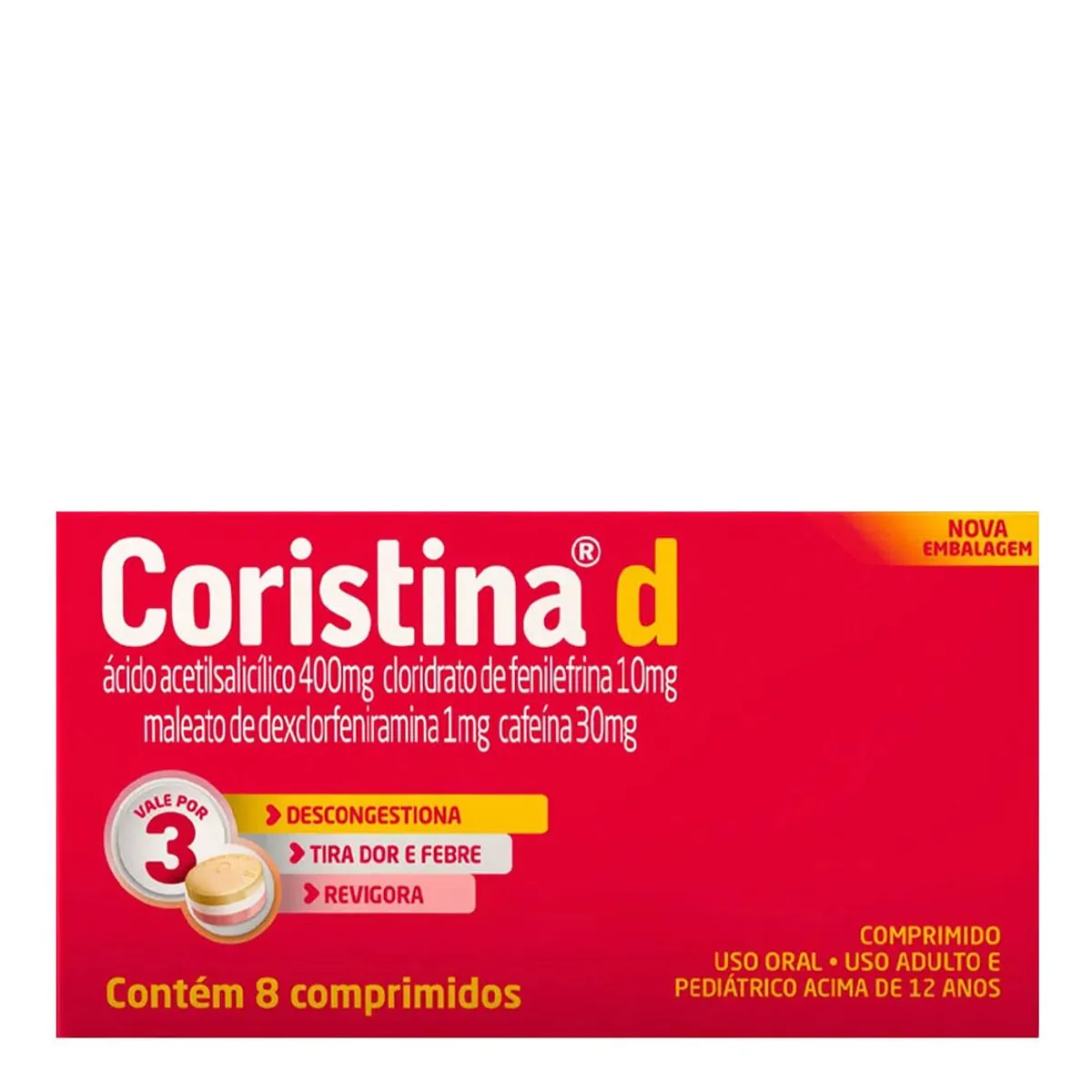 Coristina D Mantecorp Farmasa Caixa 8 Comprimidos