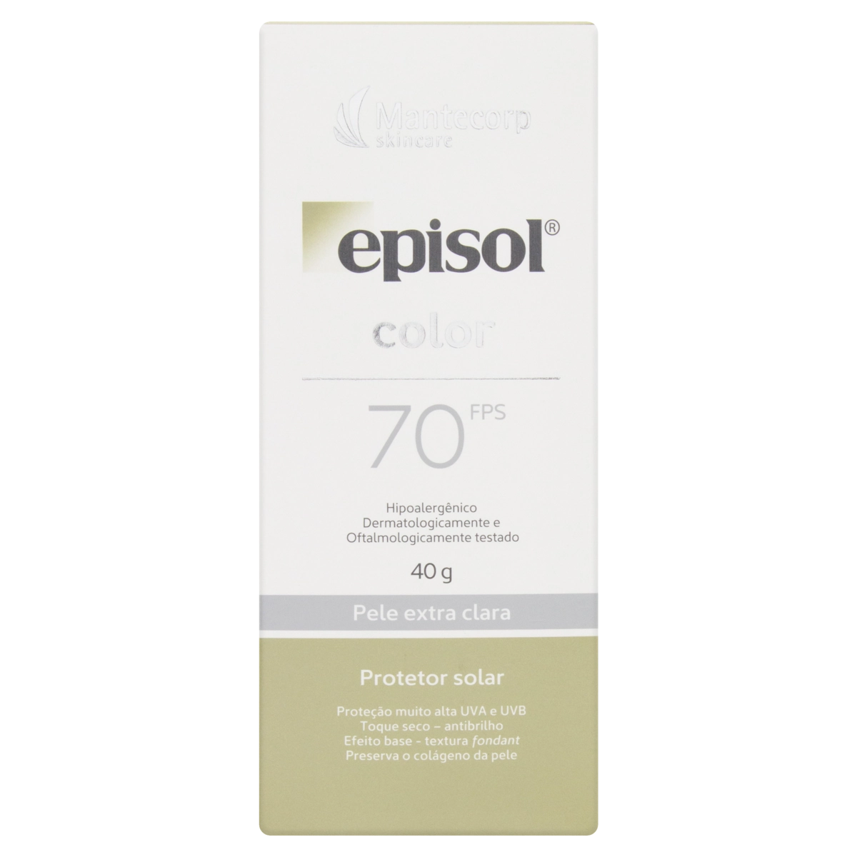 Episol Color Pele Extra Clara FPS 70 Protetor Solar 40g