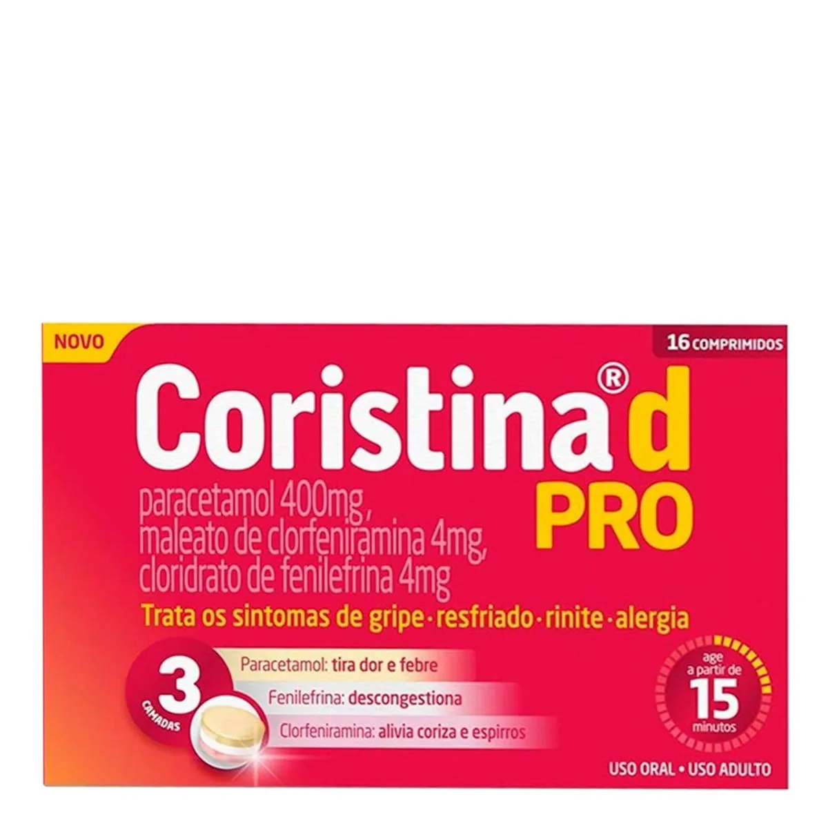 Coristina D Pro 400mg + 4mg + 4mg 16 Comprimidos