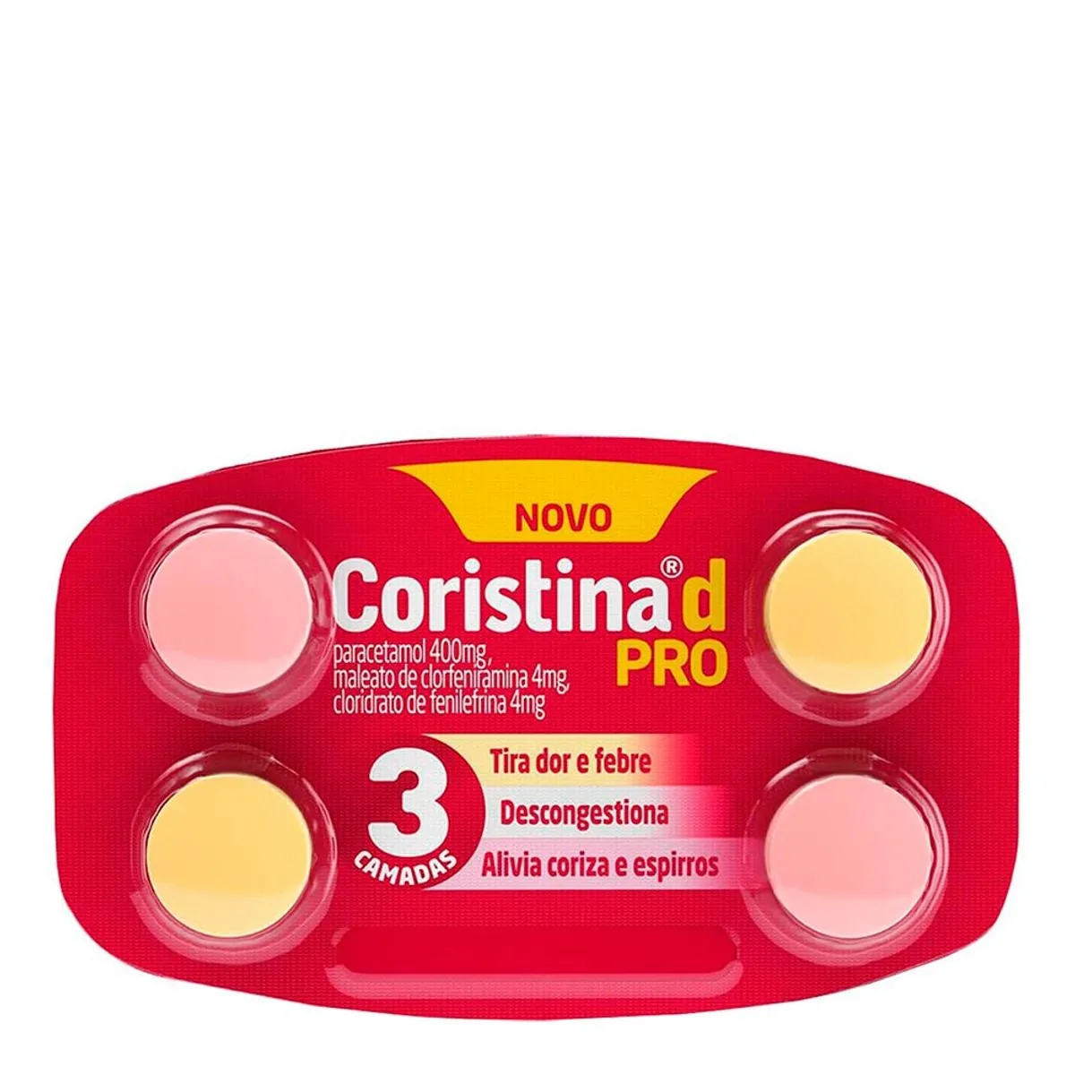 Coristina D Pro 400mg + 4mg + 4mg 4 Comprimidos