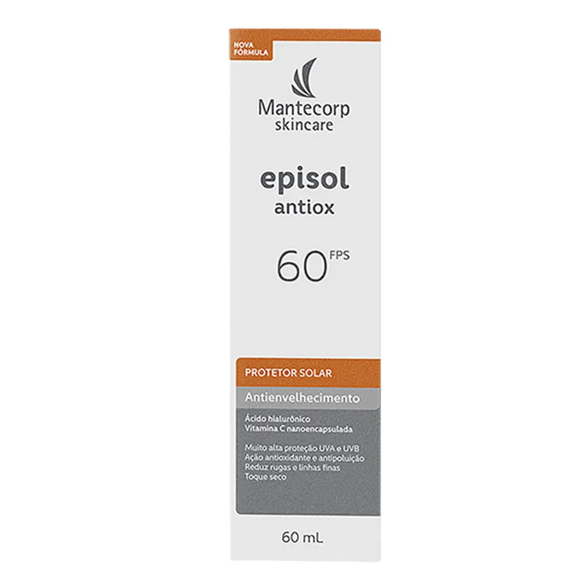 Protetor Solar Toque Seco Fps 60 Mantecorp Skincare Episol Antiox Caixa 60ml