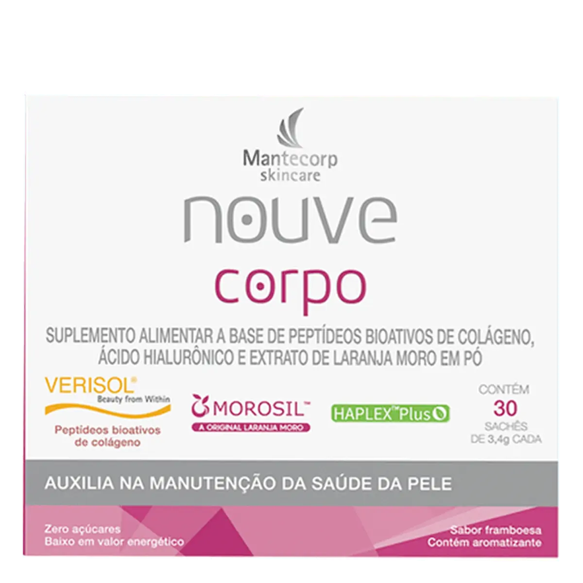 Suplemento Alimentar em Pó Nouve Corpo Framboesa 30 Unidades de 3,4g Cada