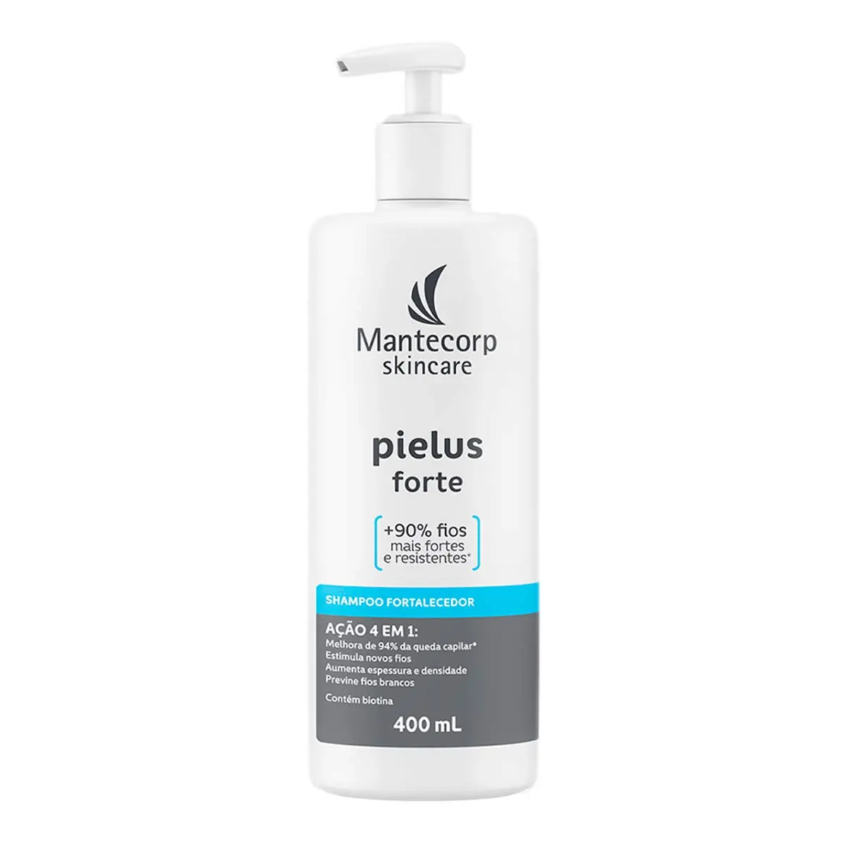 Shampoo Fortalecedor Mantecorp Skincare Pielus Forte Frasco 400ml Pump