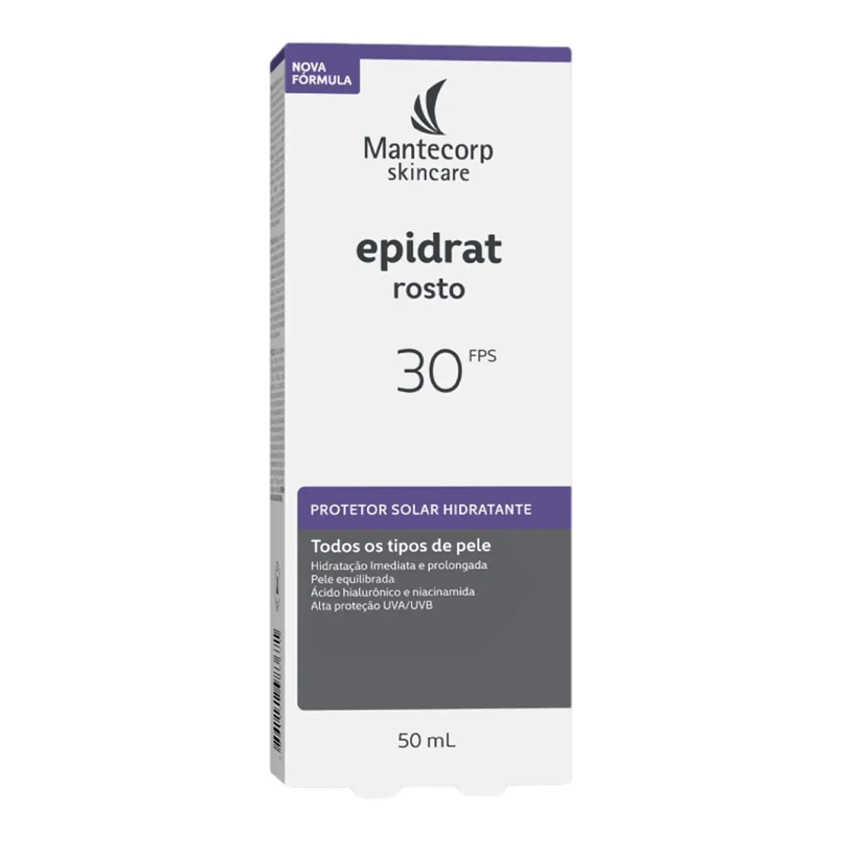 Protetor Solar Facial Hidratante Fps 30 Mantecorp Skincare Epidrat Caixa 50ml