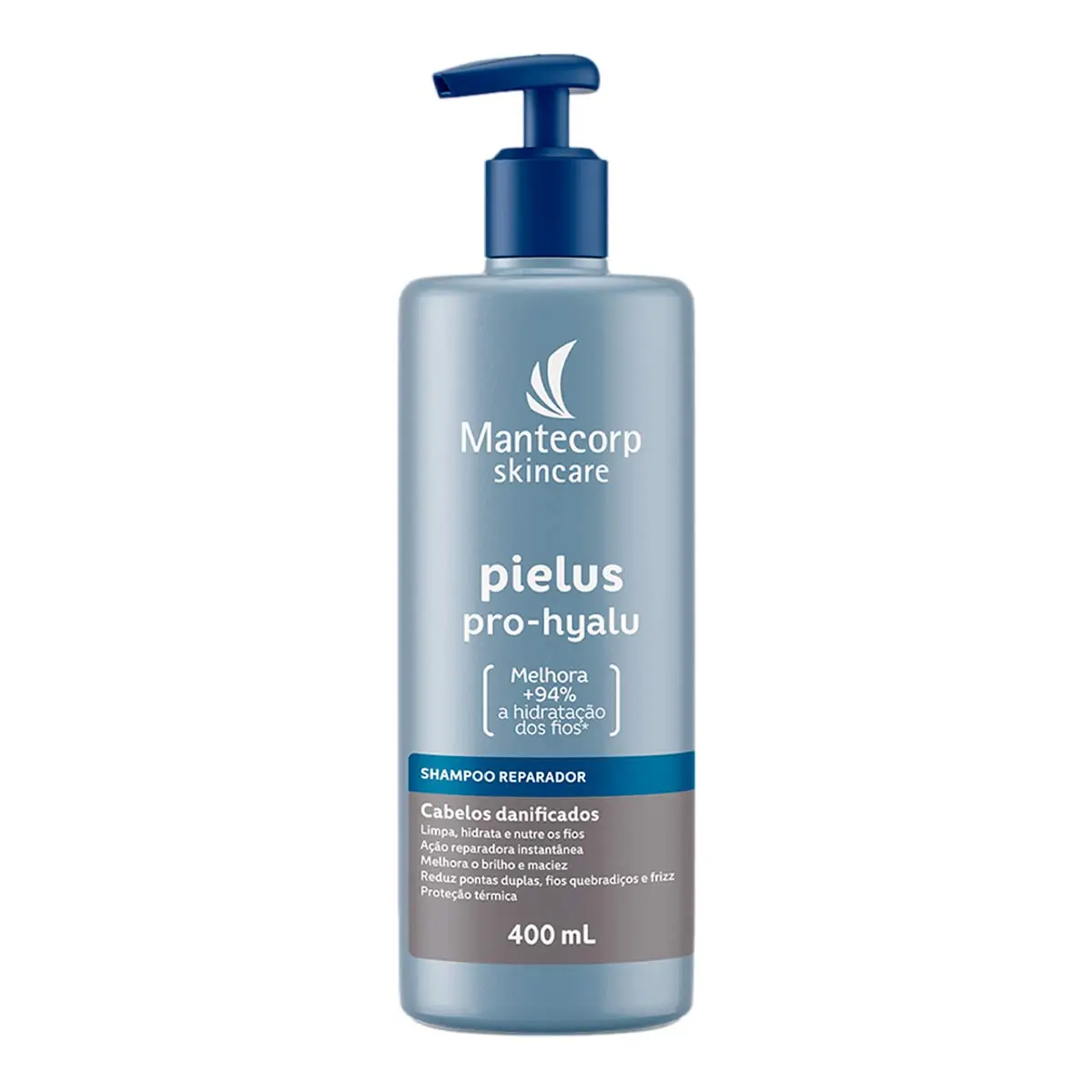 Shampoo Reparador Mantecorp Skincare Pielus Pro Hyalu Frasco 400ml Pump