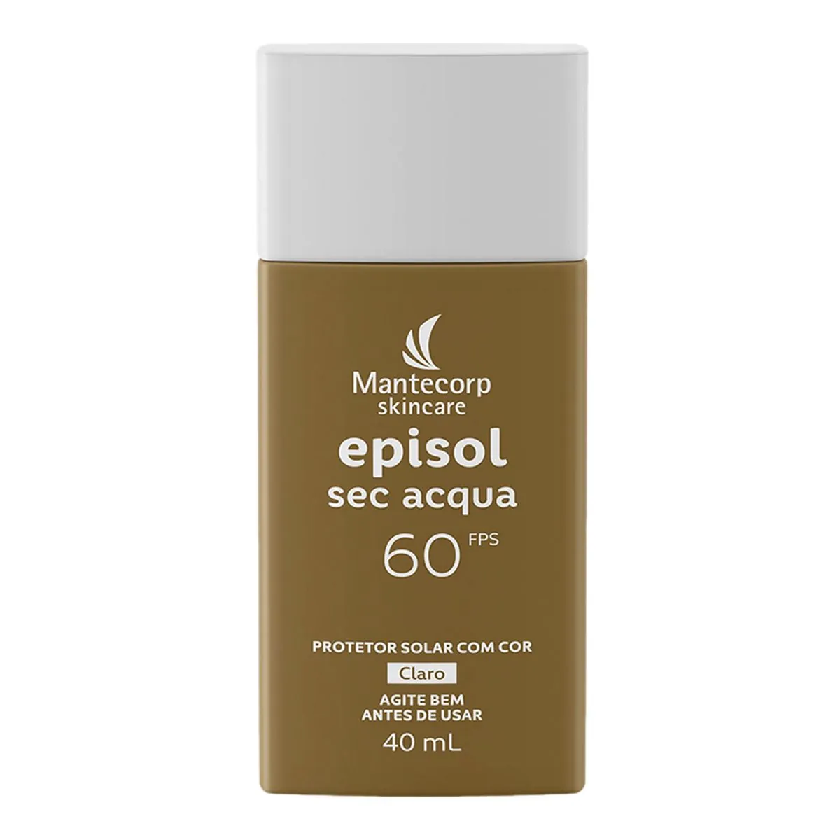 Protetor Solar Facial Toque Seco Com Cor Claro Fps 60 Mantecorp Skincare Episol Sec Acqua Frasco 40m
