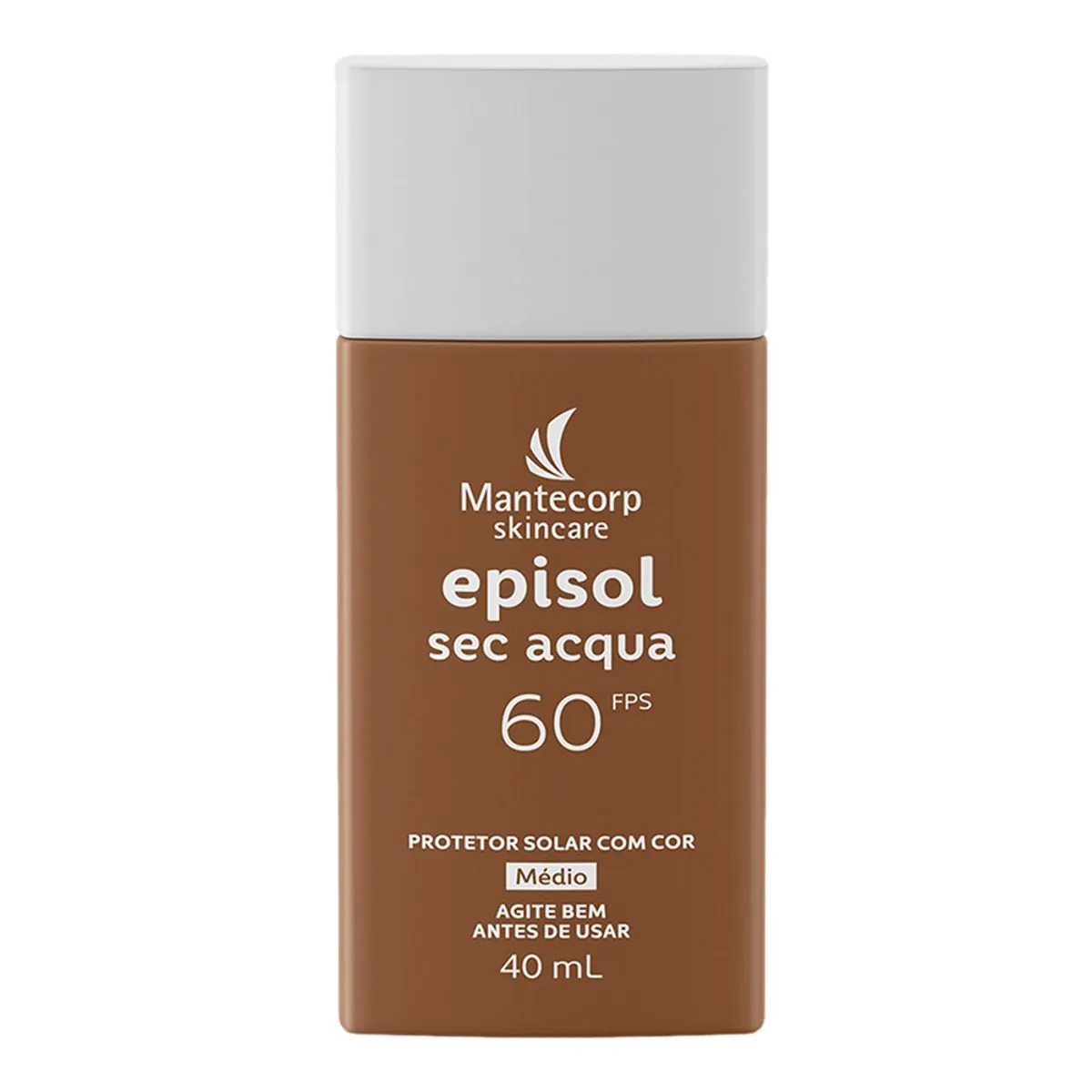 Protetor Solar Facial Toque Seco Com Cor Médio Fps 60 Mantecorp Skincare Episol Sec Acqua Frasco 40m