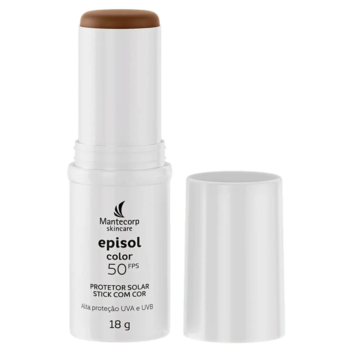 Protetor Solar Facial Toque Seco Stick Com Cor Médio Fps 50 Mantecorp Skincare Episol Caixa 18g