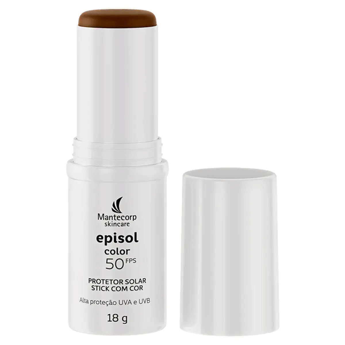 Protetor Solar Facial Toque Seco Stick Com Cor Médio Escuro Fps 50 Mantecorp Skincare Episol Caixa 1