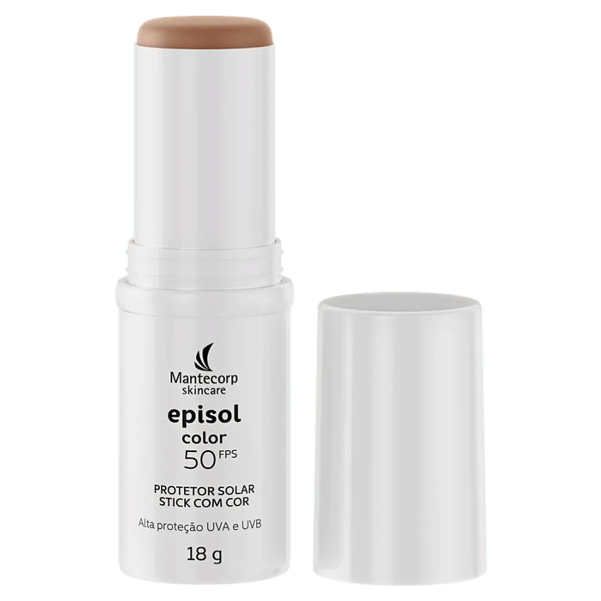 Protetor Solar Facial Toque Seco Stick Com Cor Claro Fps 50 Mantecorp Skincare Episol Caixa 18g