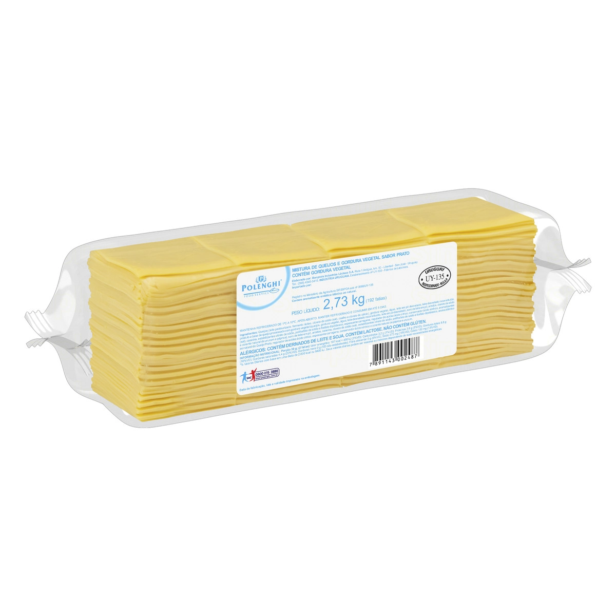 Mistura De Queijos E Gordura Vegetal Prato Polenghi Profissional 2,73kg