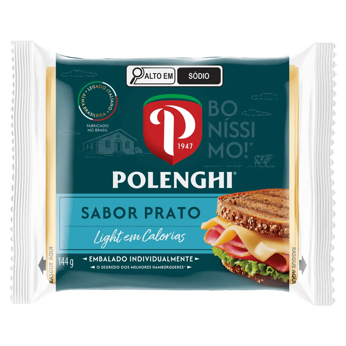 Queijo Prato Fatiado Light Polenghi Sandwich-In 144g