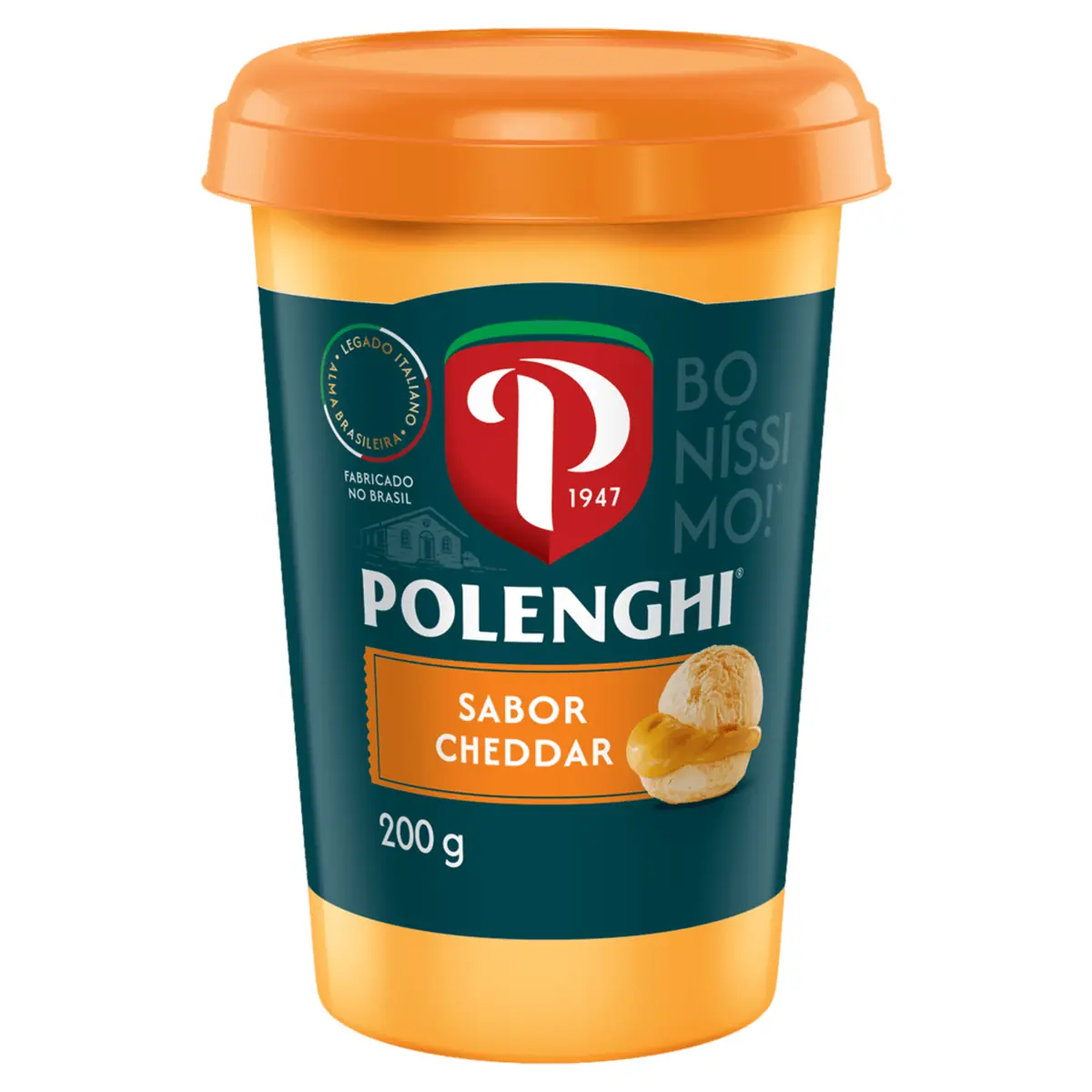 Requeijão Cremoso Cheddar Light Polenghi Copo 200g