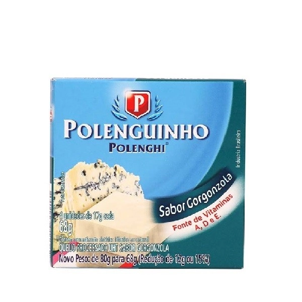 Pack Queijo Processado Uht Gorgonzola Polenguinho 68g 4 Unidades