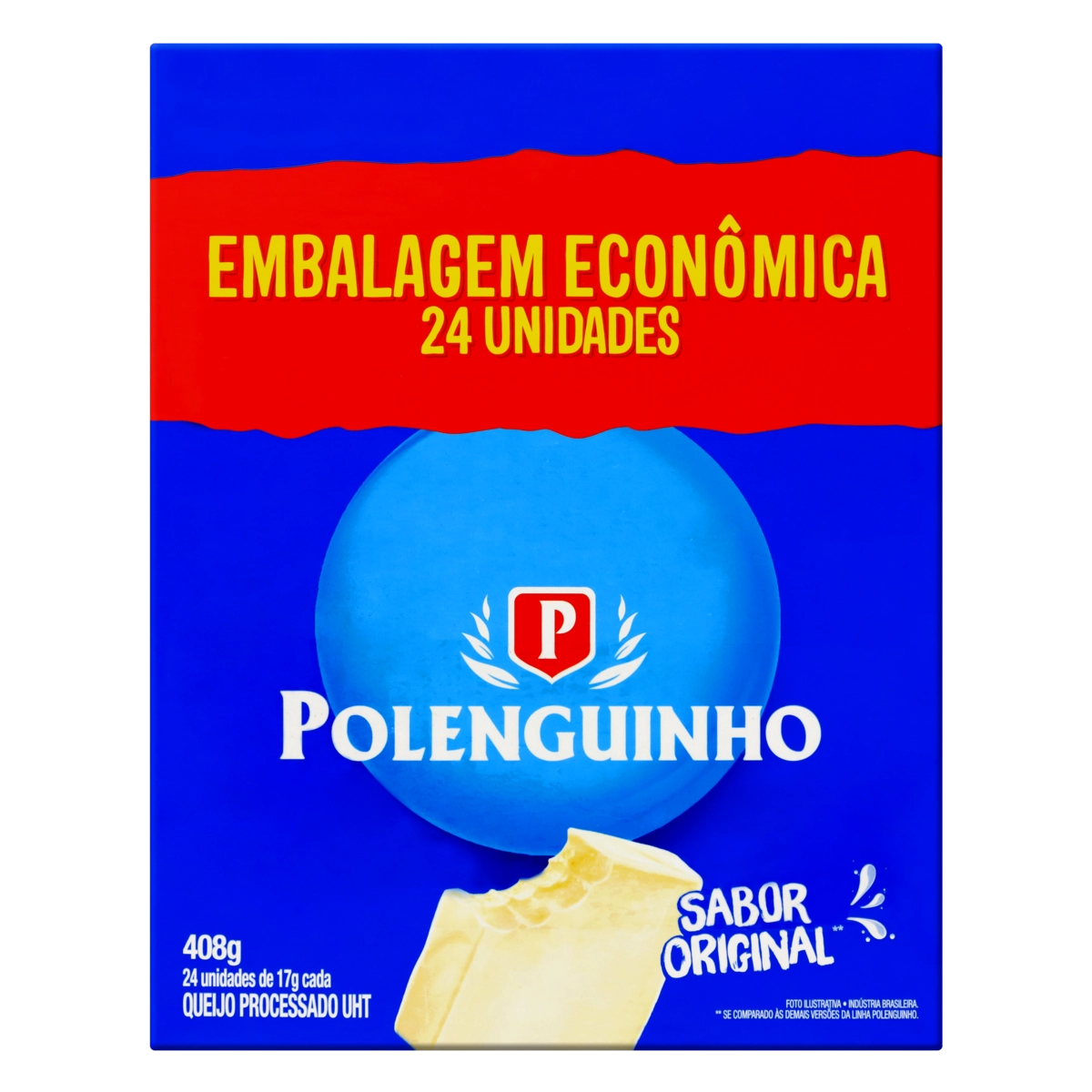 Pack Queijo Processado Uht Original Polenguinho 408g 24 Unidades
