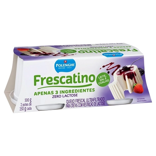 Queijo Frescal Ultrafiltrado Zero Lactose Polenghi Frescatino Pote 500g 2 Unidades
