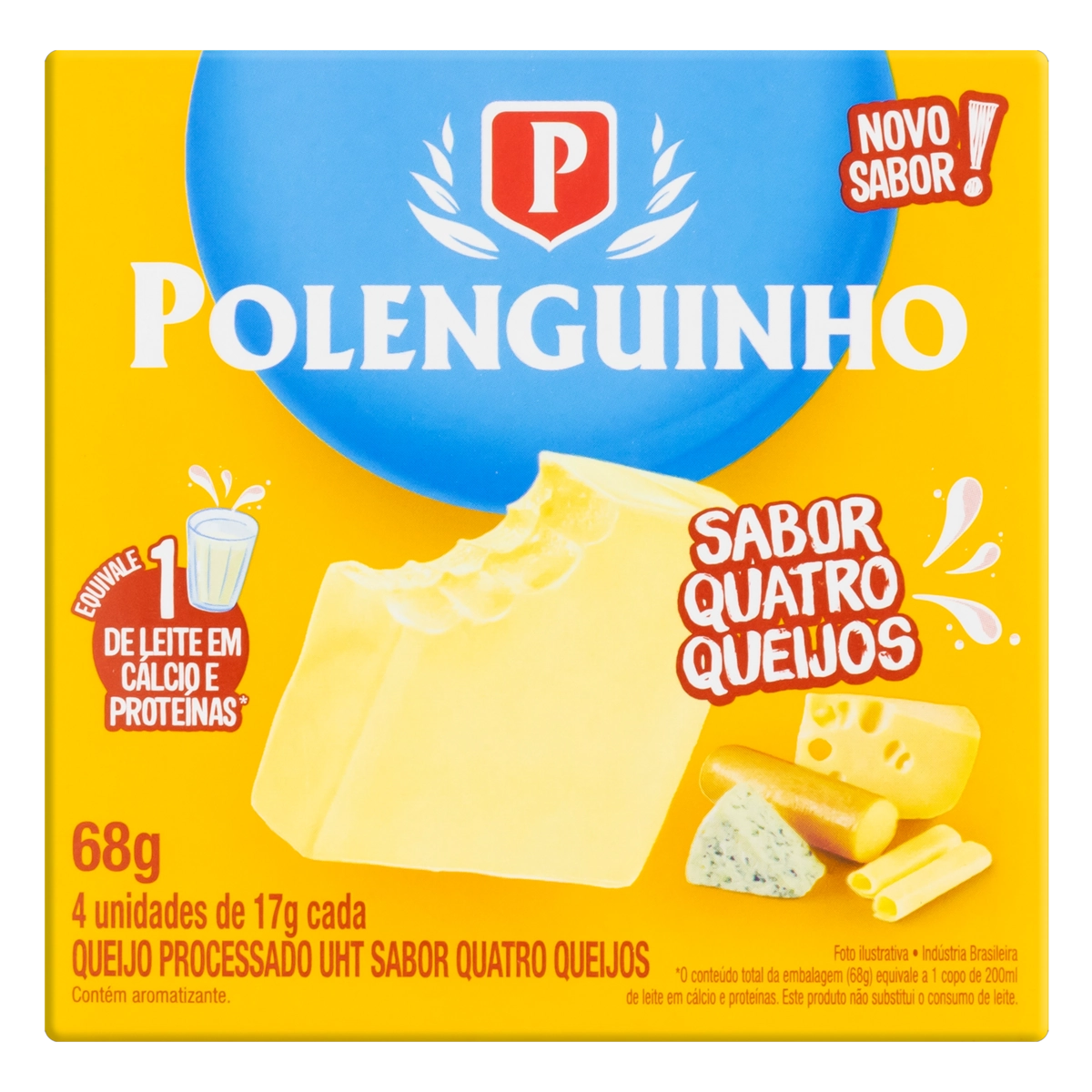 Queijo Processado Uht Quatro Queijos Polenguinho 68g 4 Unidades