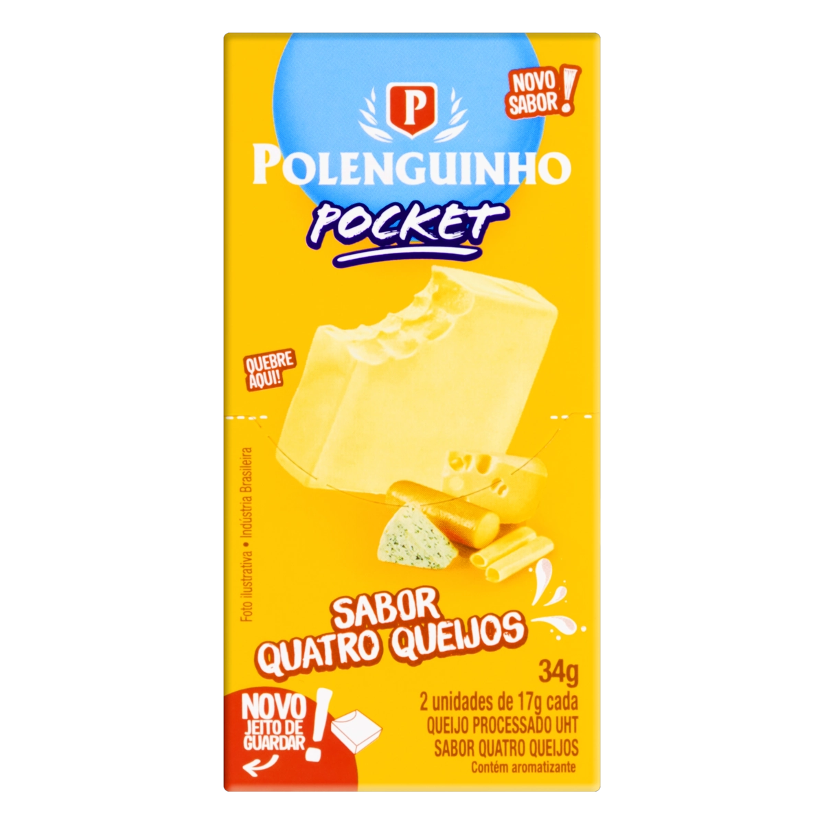 Queijo Processado Uht Quatro Queijos Polenguinho Pocket 34g 2 Unidades