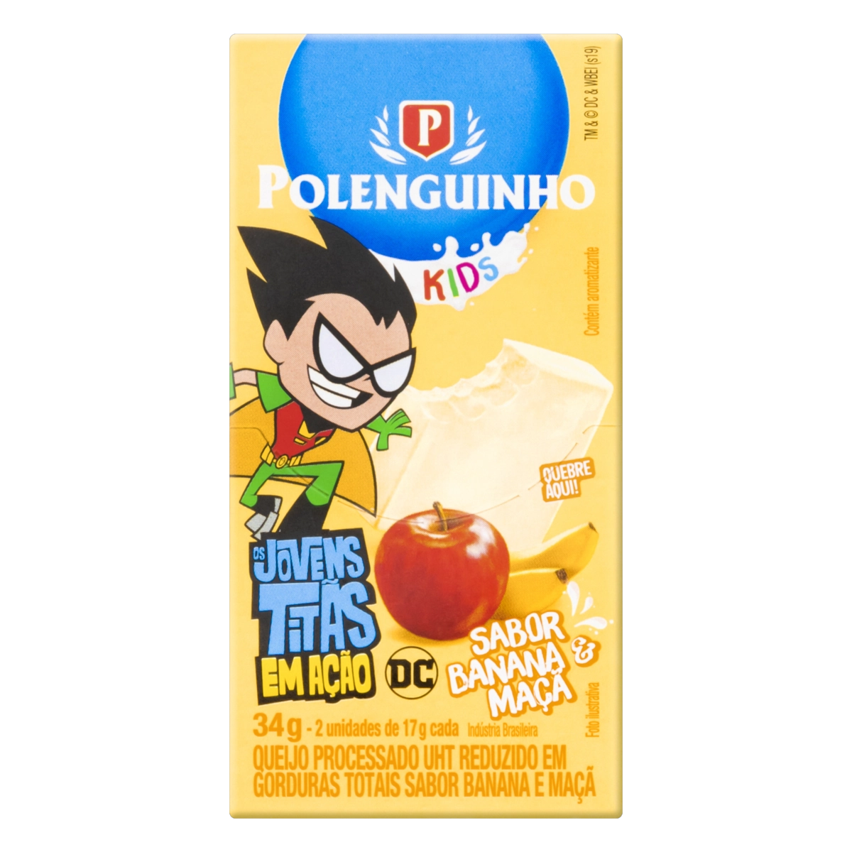 Queijo Processado Uht Banana Maçã Os Jovens Titãs Em Ação Polenguinho Kids 34g 2 Unidades