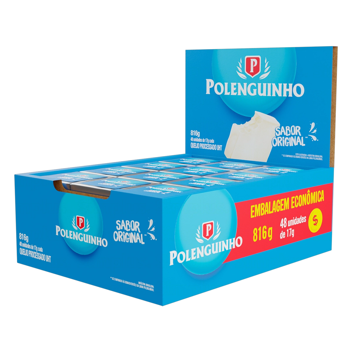 Queijo Processado Uht Original Polenguinho 816g 48 Unidades Embalagem Econômica