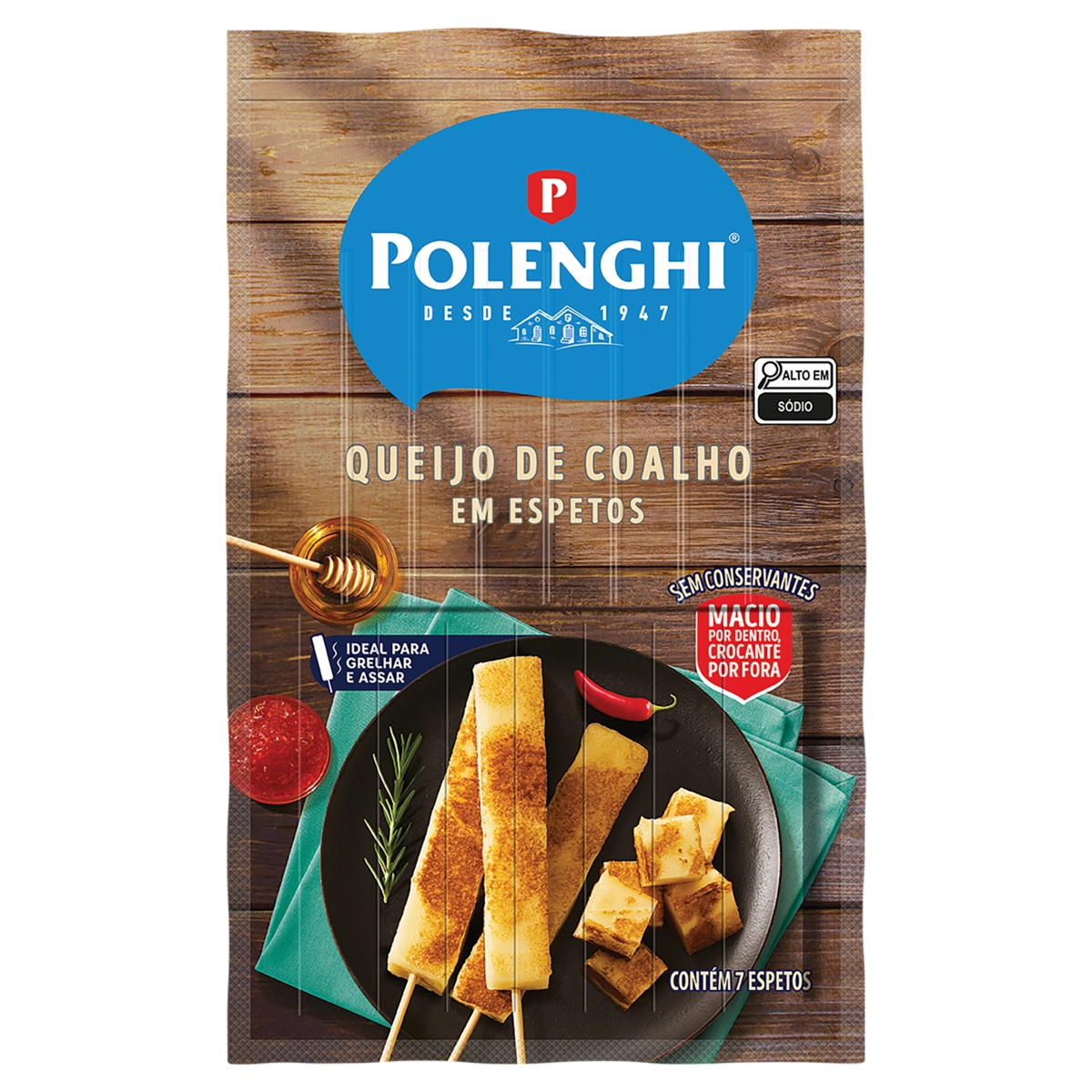 Queijo Coalho Em Espeto Polenghi 7 Unidades