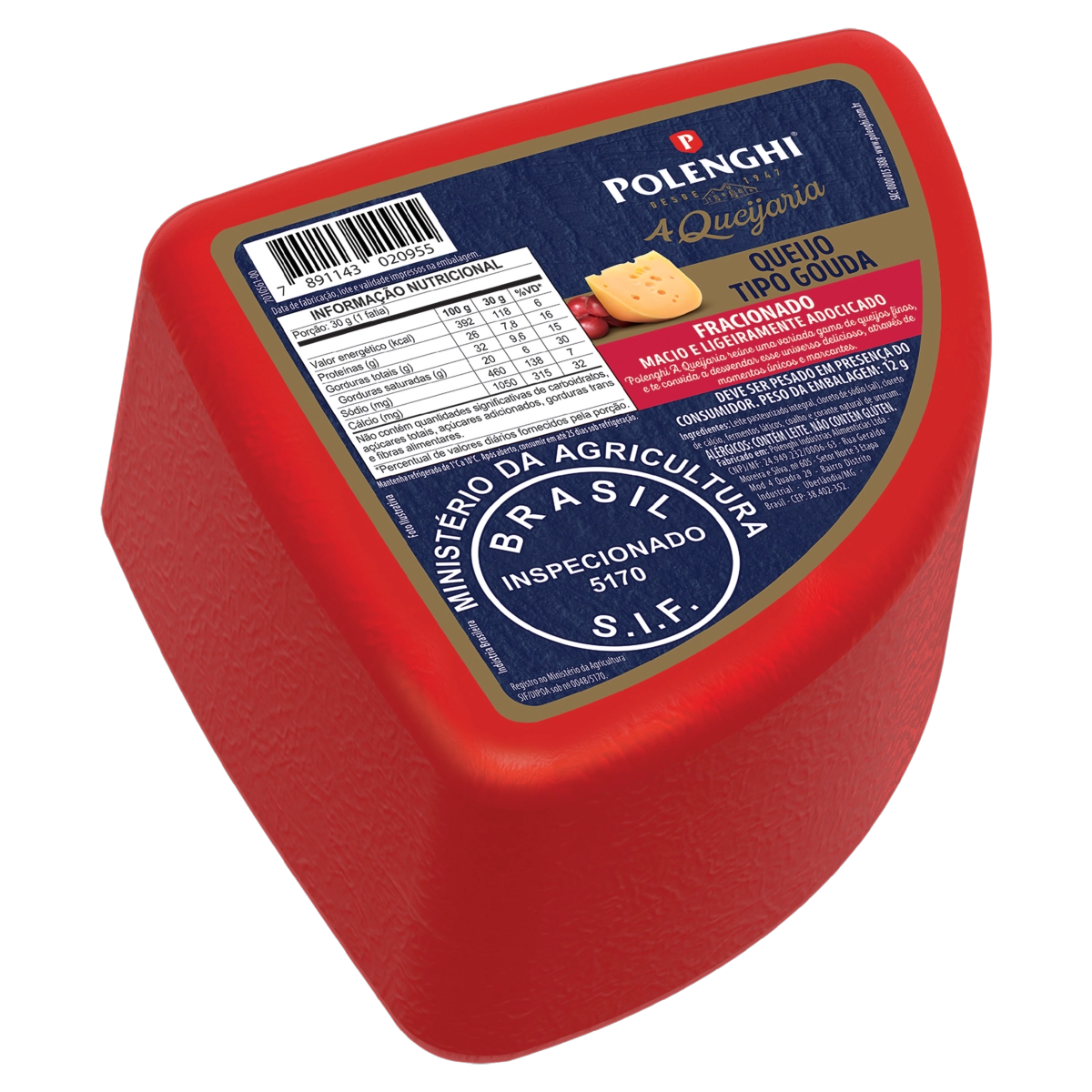 Queijo Gouda 1/4 Fracionado Polenghi A Queijaria