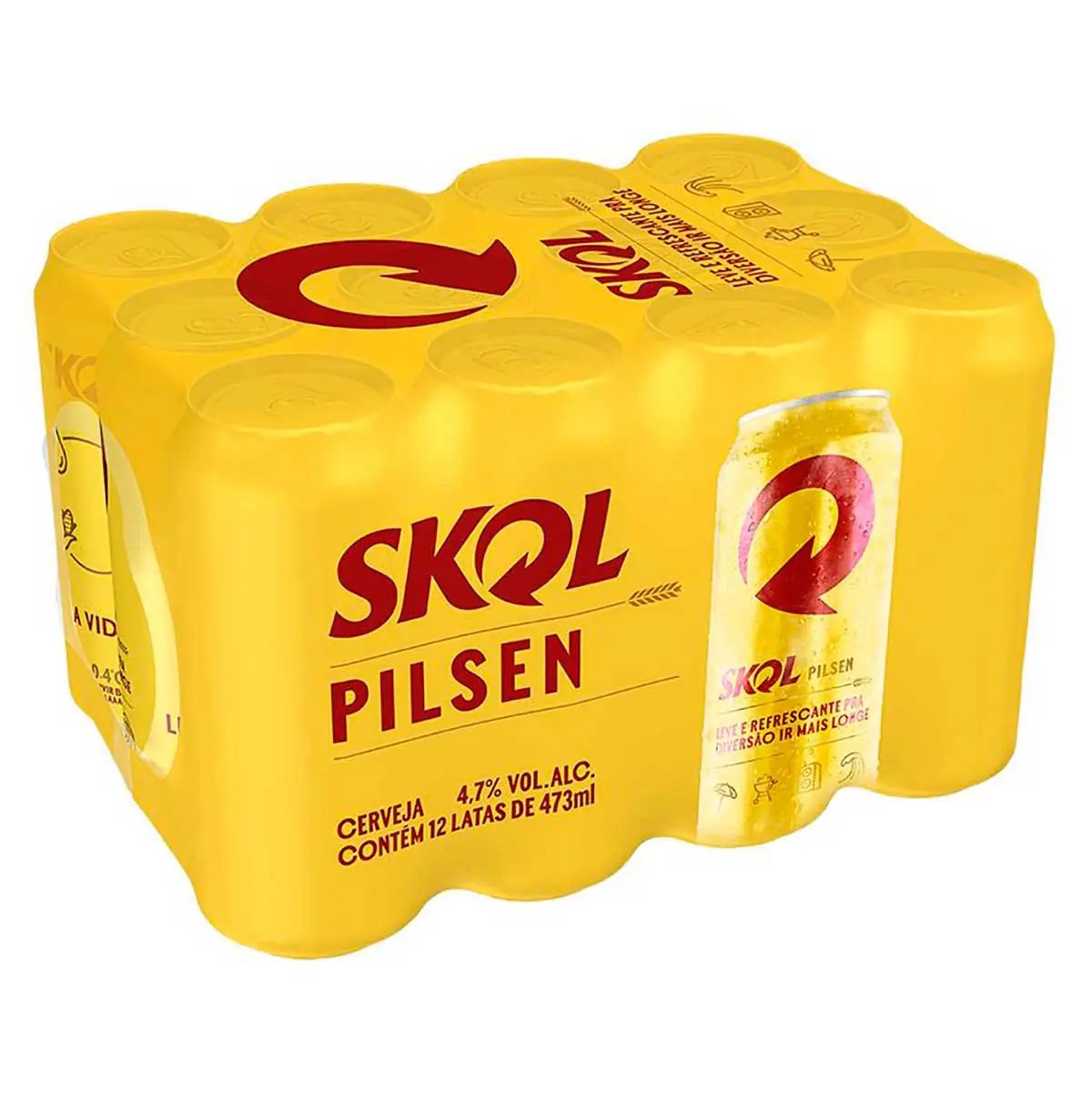 Cerveja Skol Pilsen Lata 473ml Pack C/12