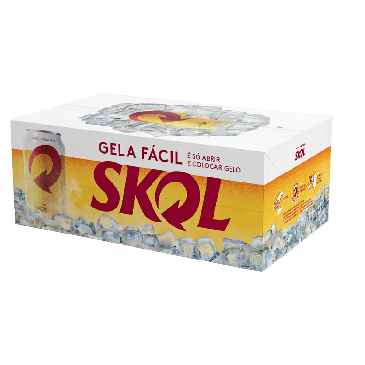 Pack Cooler Cerveja Skol Gela Fácil Pilsen Lager 350ml - 15 Latas