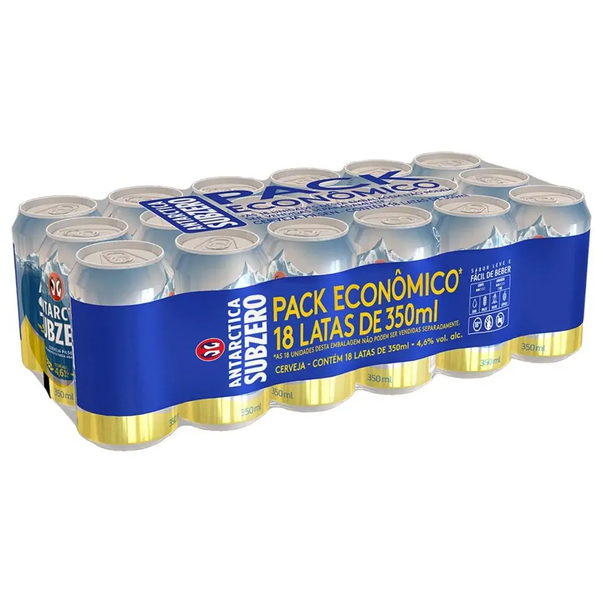 Cerveja Antarctica Subzero Lata 350ml Pack com 18