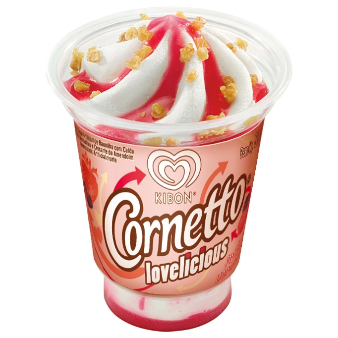Sorvete Kibon Cornetto Lovelicious Frutas Vermelhas 83g