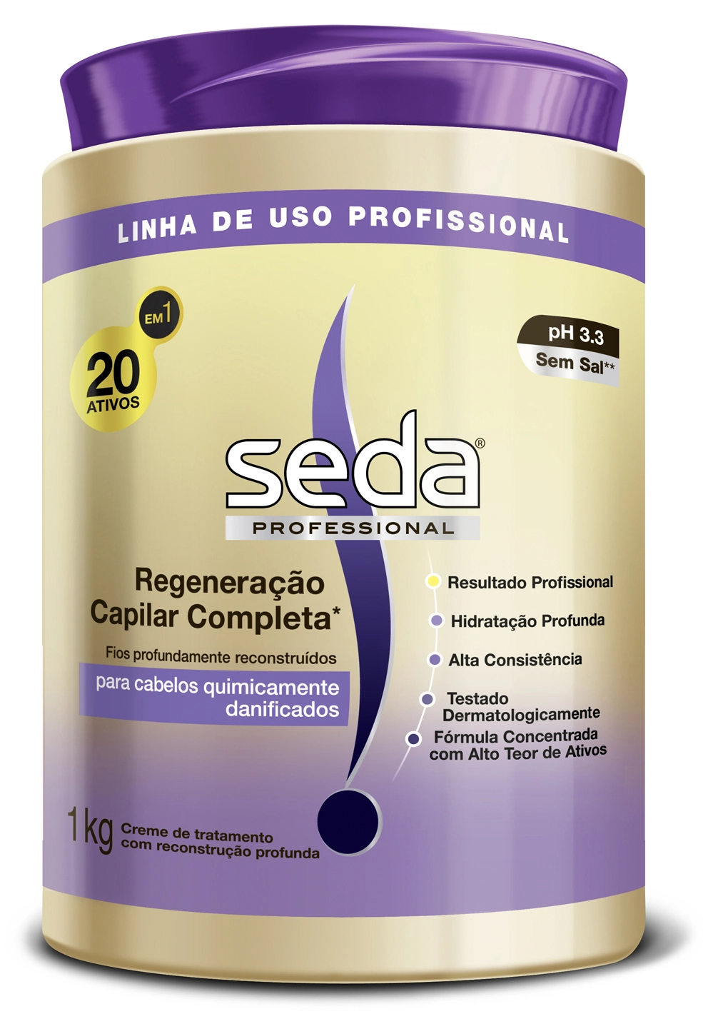 Creme De Tratamento Seda Profissional Regeneração Capilar 1kg