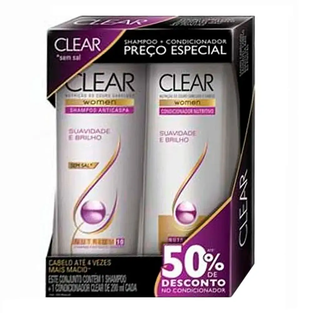 Kit Clear Shampoo Condicionador Suav/brilho